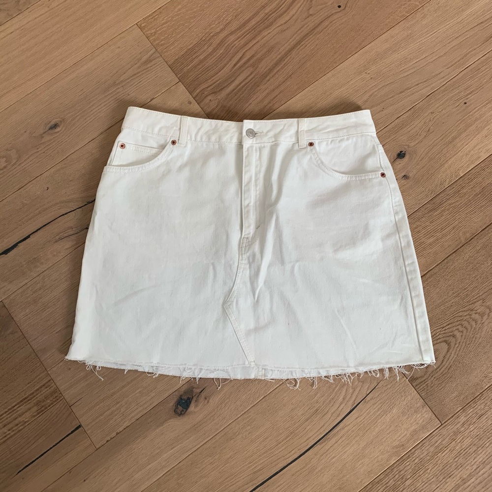 White Denim Skirt